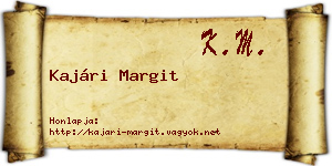 Kajári Margit névjegykártya